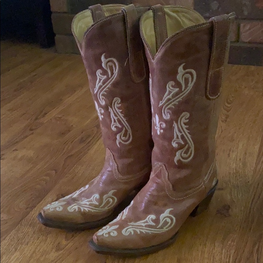 Tan & Cream Corral Boots